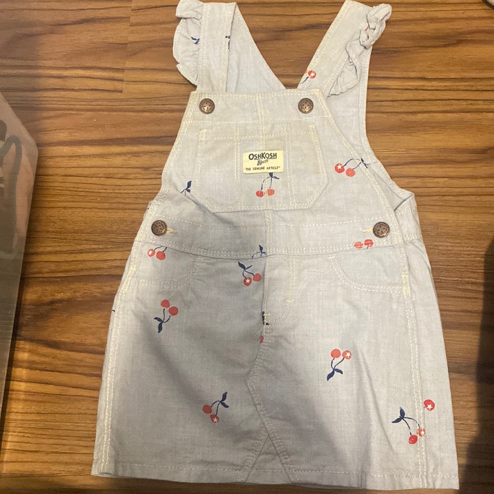 blue cherry baby girl dress